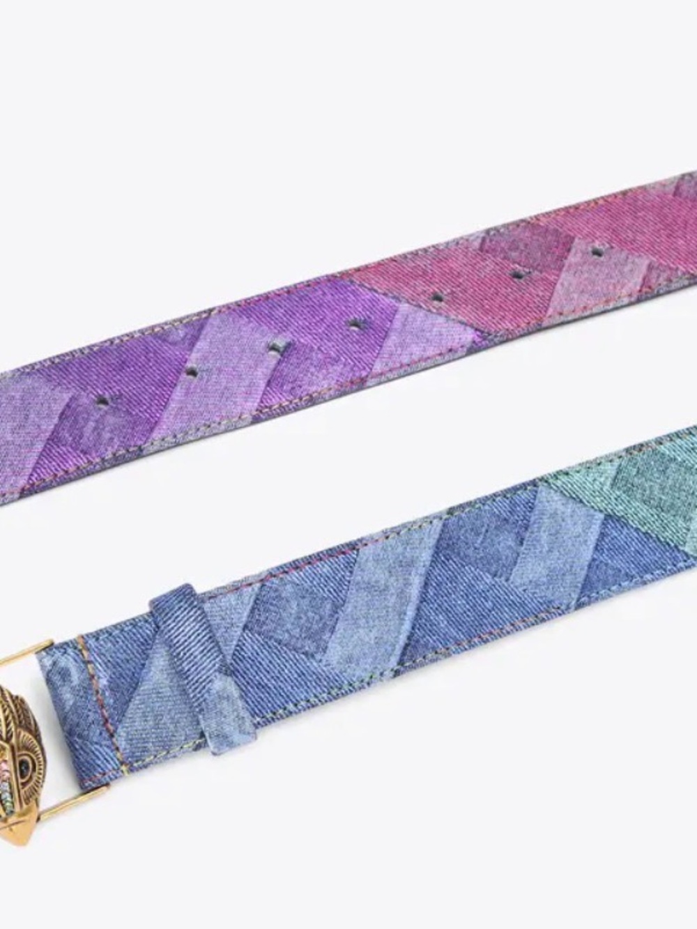 NWT KURT GEIGER KENSINGTON 38 belt pink/blue sz s/m $138 wow!!! - Picture 2 of 5